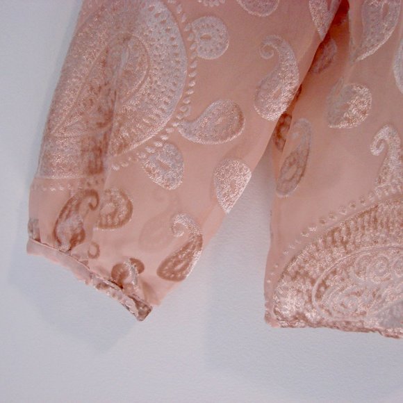 Nanette Lepore Tunic Blouse Cream Flowy Loose Romantic Holiday Party Size Medium - Picture 9 of 15